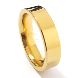 Unidade Aliança Casamento Reta 6mm Com 6 Camadas Ouro 18k em Tungstênio